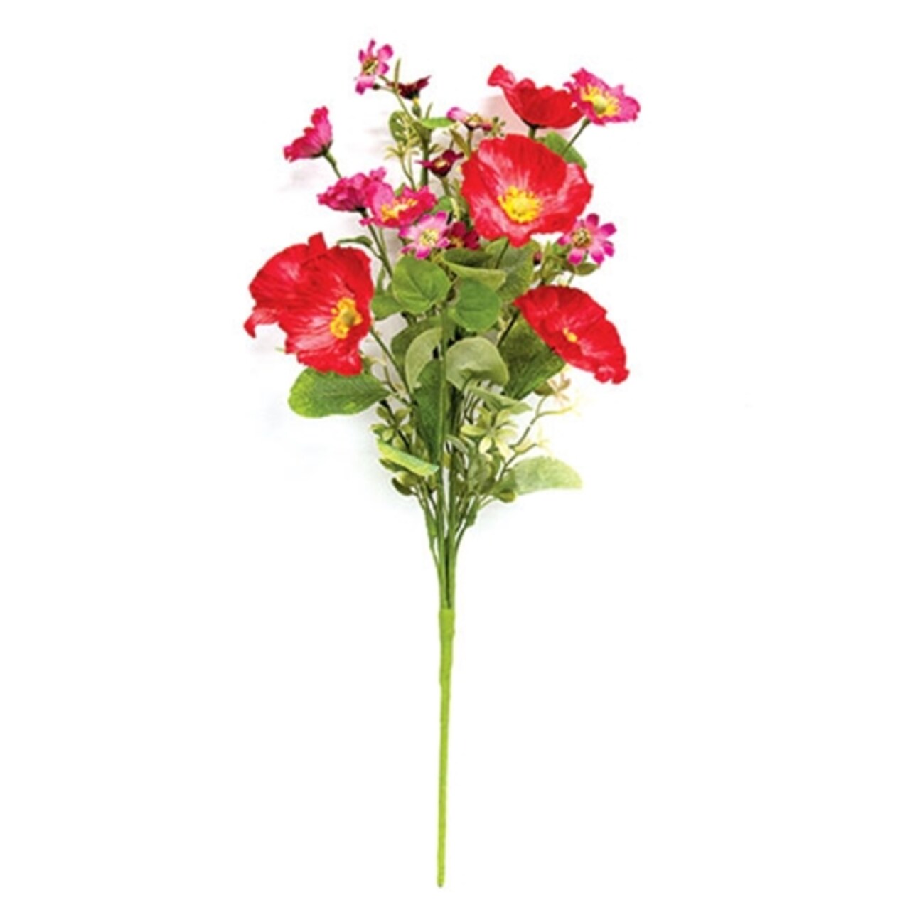 Artificial Wildflower Bush Blooms 22 Inch Rustic Floral Stem Decor Set of 3